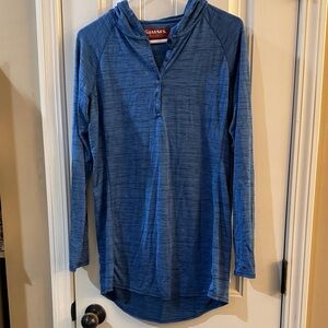 Mens Simms Blue Long Sleeve Hoodie sz Large